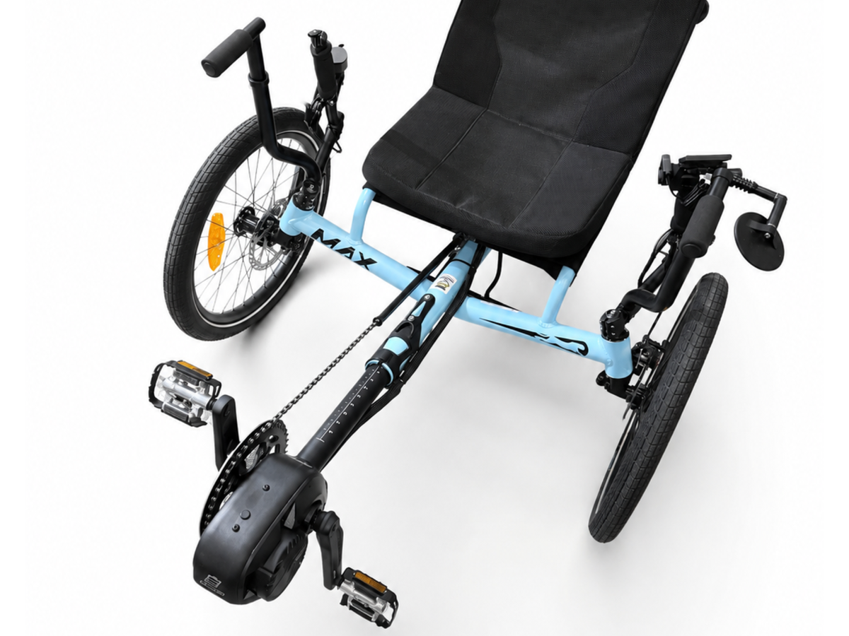 Gride electric assist system installed on catrike max recumbent trike