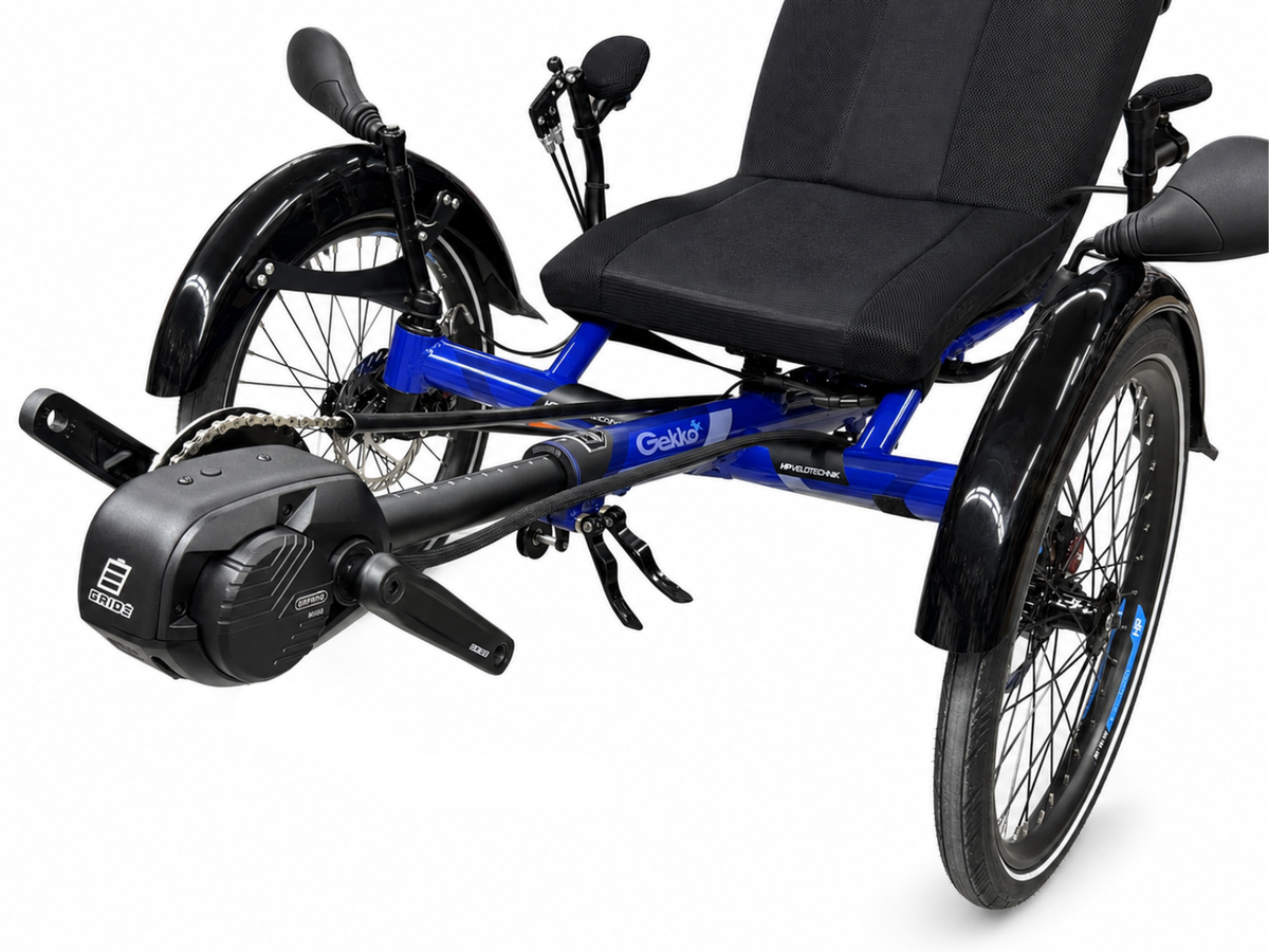 Gride electric assist system installed on a HP Velotechnik Gekko recumbent trike